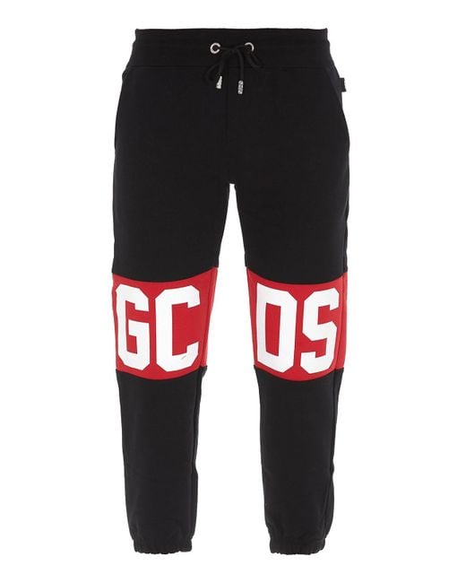 Gcds Black Logo Print Track Pants for men