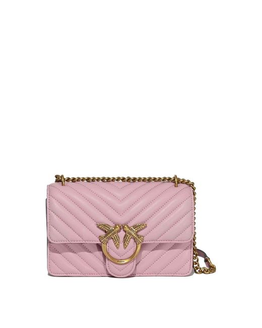 Pinko Pink Mini Love One Chevron Bag