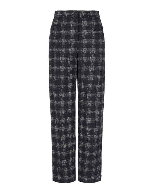 Emporio Armani Gray High-waisted Cotton Trousers