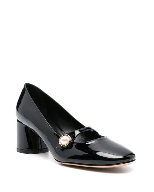 Casadei Black Round Toe Mid Block Slip-On Shoes
