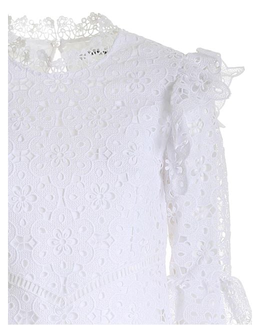Vivetta White Lace Detail Dress