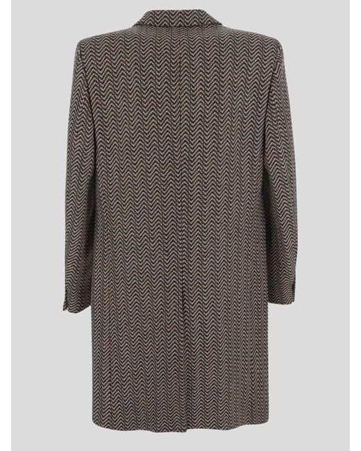 Dries Van Noten Gray Multicolor Coat With Long Sleeves for men