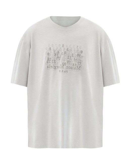 Maison Margiela White Printed T-Shirt for men
