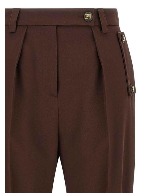 Elisabetta Franchi Brown Palazzo Pants