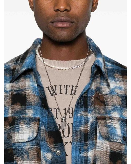 Palm Angels Blue Shirt for men