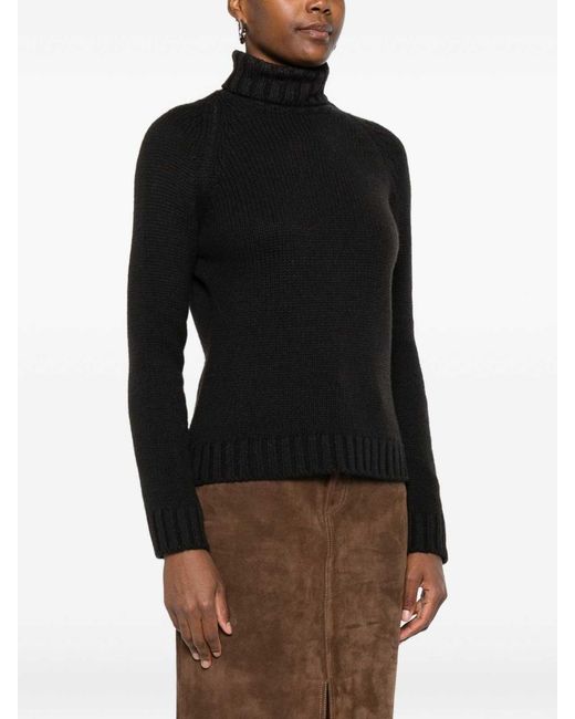 Base London Black Wool Turtle-Neck Jumper