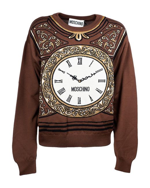 Moschino Brown Clock Jumper
