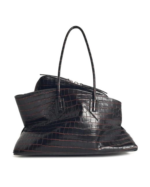 The Attico Black La Passeggiata Medium Leather Bag