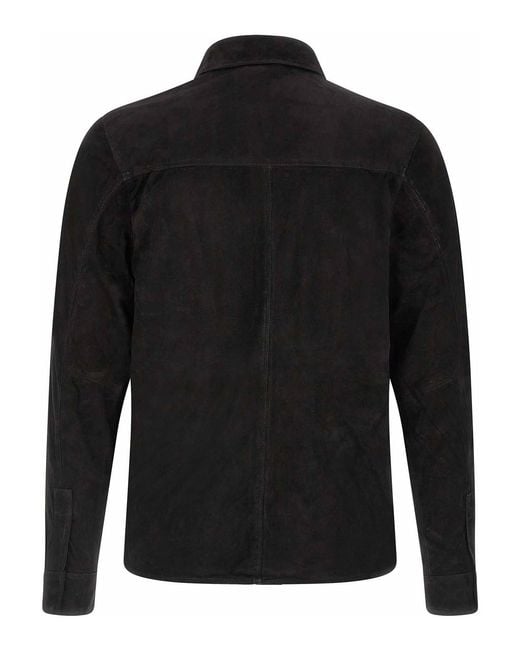 Giorgio Brato Black Suede Shirt Gloves for men