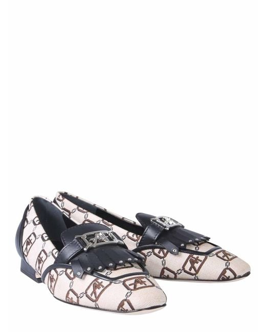 Alberta Ferretti White Logo-Pattern Pumps