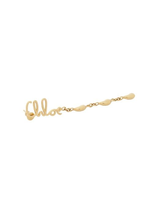 Orecchini E 'Logo di Chloé in Metallic