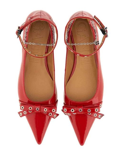 Ganni Red Flats