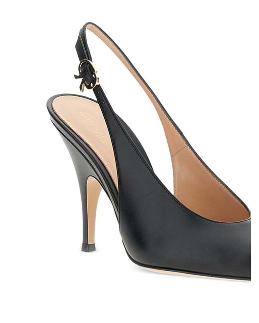 Gianvito Rossi White Sofia Leather Slingback Pumps