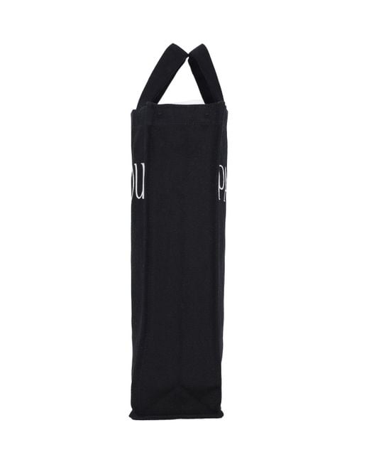 Patou Black Logo Canvas Vertical Tote