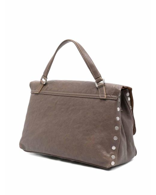 Zanellato Brown Postina Tabacco Baby Leather Handbag