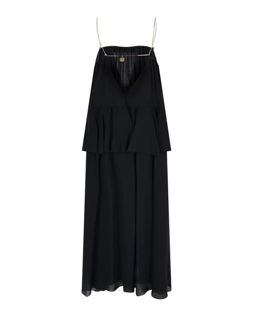 Chloé Black Silk Maxi Dress