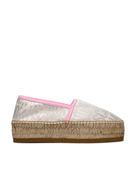 Moschino Natural Ivory Cotton Blend Espadrille