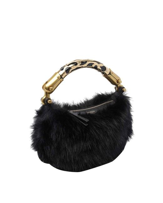 Balmain Black Mini Ebene Handbag