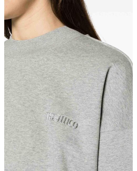 The Attico Gray Cotton Sweatshirt
