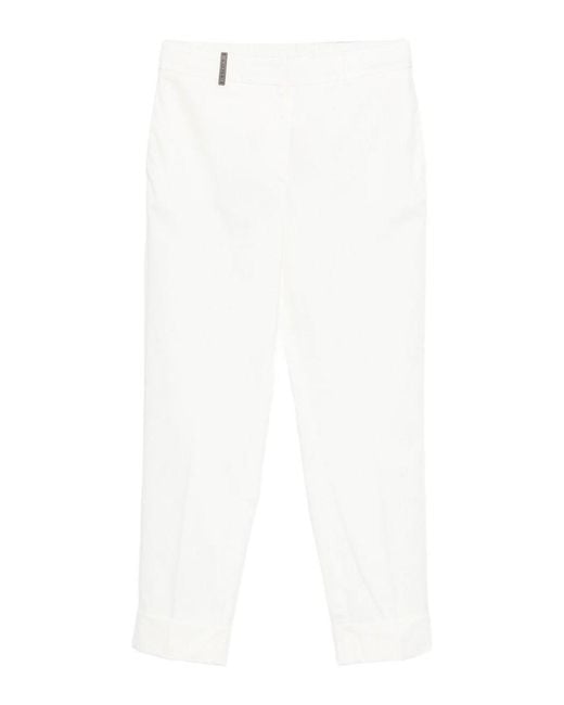 Peserico White Pants With Pinces
