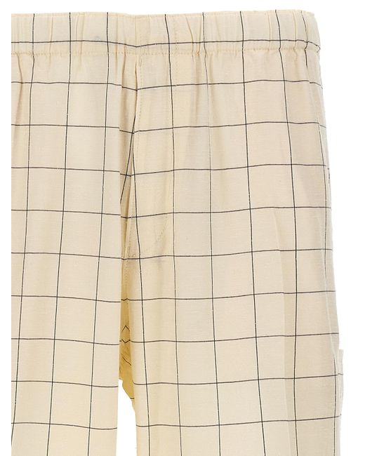 Undercover Natural All-Over Checkered Pants With Elastic Waistband for men