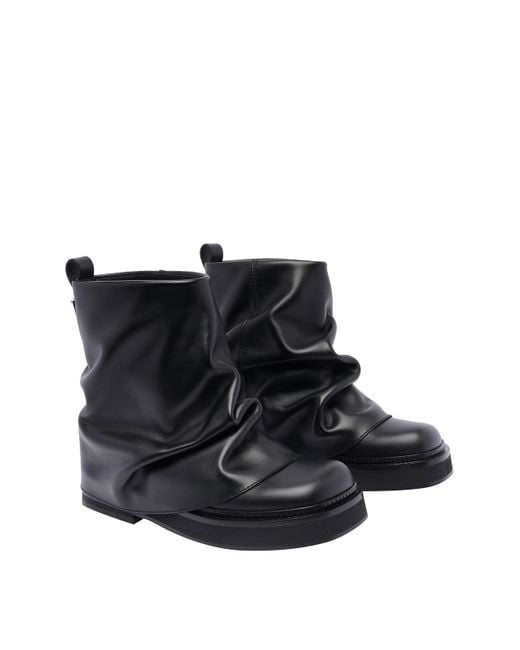 The Attico Black Mini Robin Combat Booties