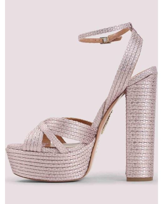 Aquazzura Pink Sundace Sandals