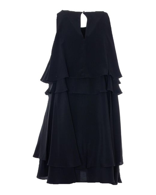AMI Blue Mini Ruffles Dress