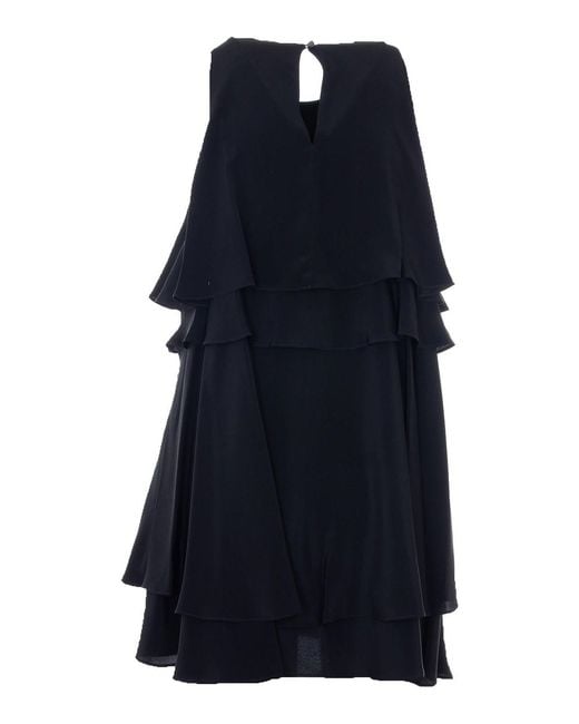 AMI Blue Mini Ruffles Dress