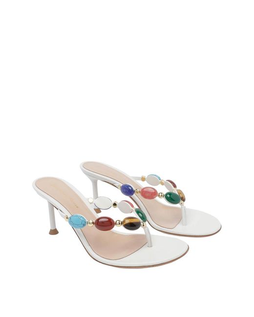 Gianvito Rossi White Shanty Pump Sandals