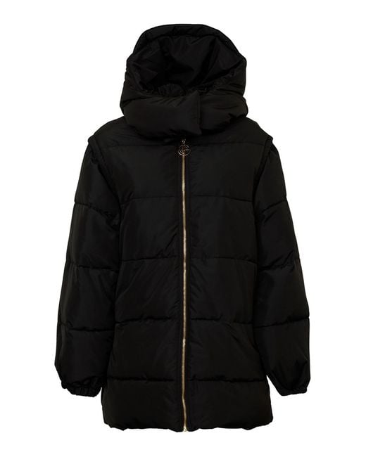 Patou Black Hooded Puffer Jacket