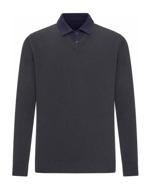 Roberto Collina Blue Cotton Piquet Polo Shirt for men