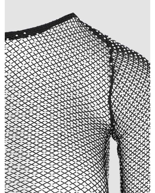 Balenciaga Gray Crystal Mesh Mini Top
