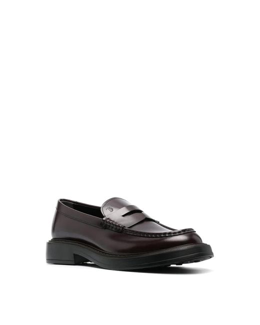 Tod's Black Leather Loafers for men