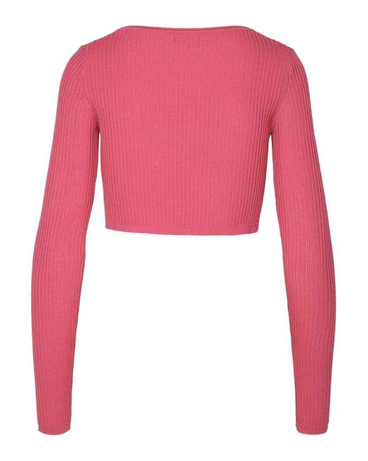 Blumarine Pink Viscose Lend Cropped Sweater