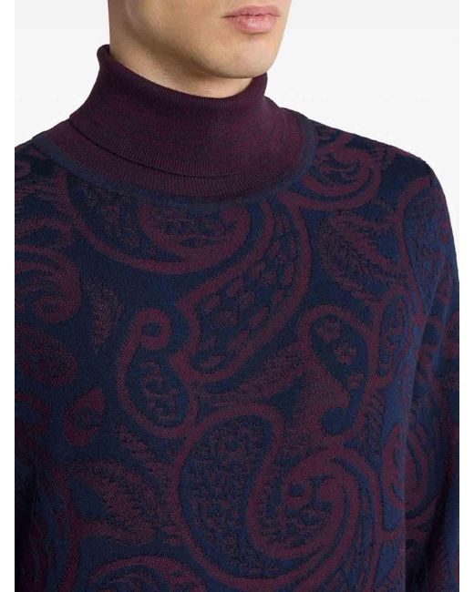 Etro Blue Turtleneck Sweater for men
