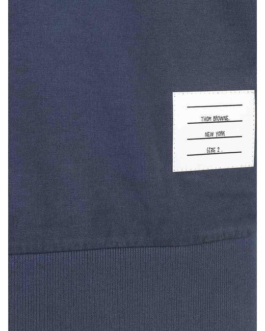 Thom Browne Blue 4 Bar T-Shirt for men