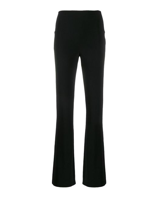 Norma Kamali Black High-Waisted Straight Leg Trousers