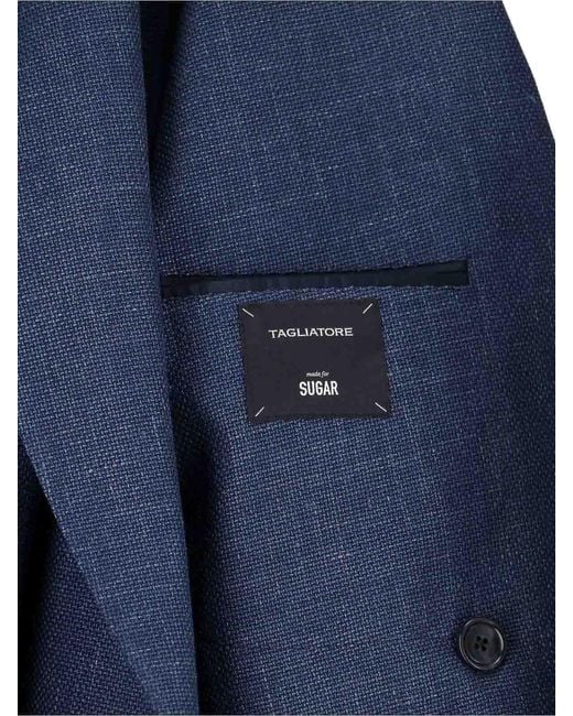 Tagliatore Blue Double-Breasted Blazer for men