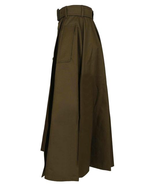 Burberry Green Midi Trench Skirt