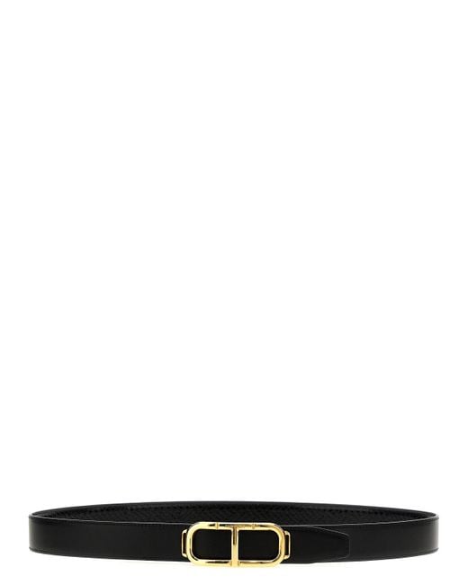 Tom Ford White Reversible Belt Logo for men