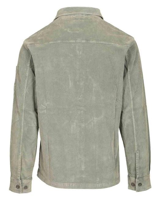 C P Company Green Stretch Overshirt for men