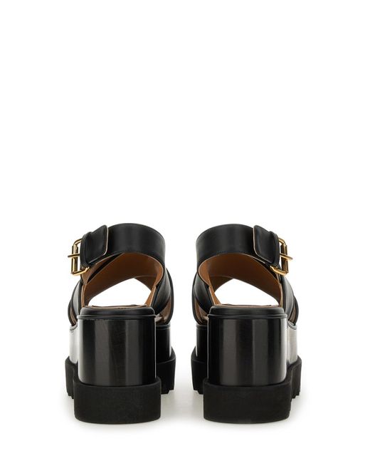 Stella McCartney Black Polyurethane Sandals Delight