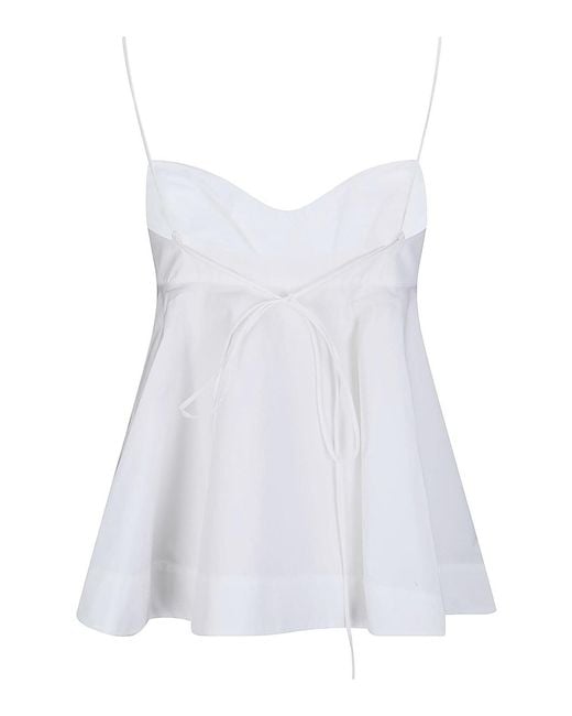 Rohe White Bustier Peplum Top