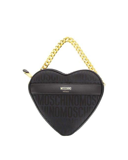 Moschino Black Logo Heart Bag