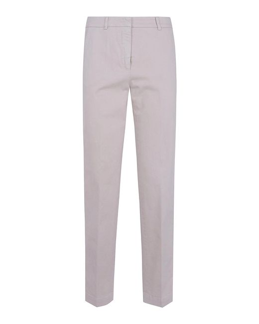 Peserico Gray Strech Gabardine Trousers