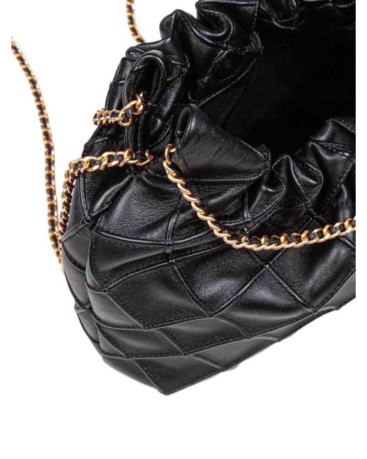 Tory Burch Black Fleming Mini Hobo Bag