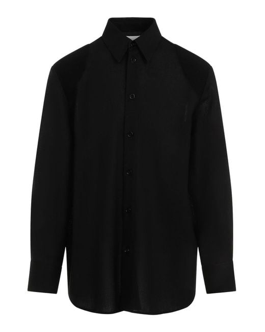 Jil Sander Black Virgin Wool Shirt for men