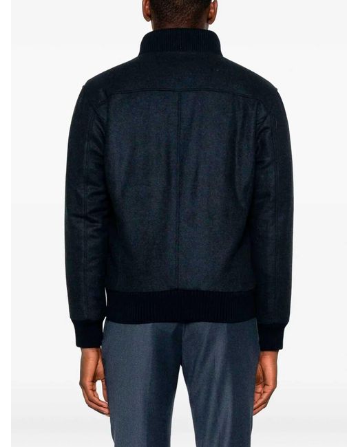 Barba Napoli Blue Bomber Jacket for men