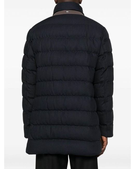 Herno Blue Quilted Jacket With Tailored Fit for men